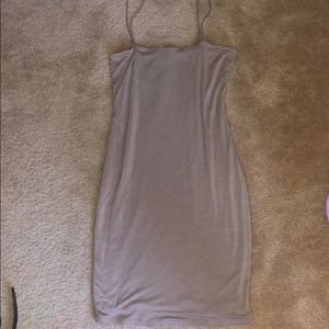 TAN BODYCON MINI DRESS